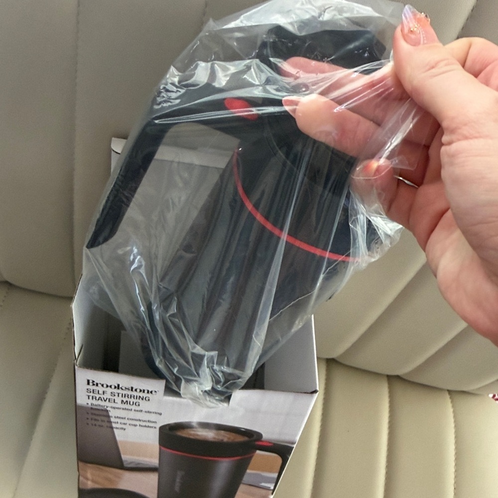 Brookstone Black and Red Self-Stirring Mug - Picture 4 of 4